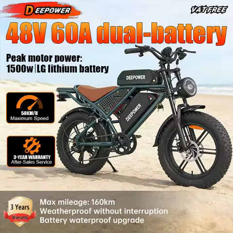 DEEPOWER Q7 luxury Edition Electric Bicycle 2000W 48V 60A Mountain and off-road E-bike 20-inch all-t