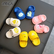 AMILA รองเท้าแตะสำหรับเด็ก,รองเท้าแตะเด็กลายการ์ตูนน่ารักใหม่รองเท้าเด็กทารกชายพื้นนุ่มกันลื่นรองเท้าแตะใส่ในห้องน้ำบ้าน