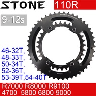 Stone 110bcd Double Chainring for Shimano 105 R7000 R8000 R9100 4700 5800 9000 Road Bike Round 52 36T 53 39T 54 40T 50 34 48 33T 46-32T