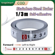 1m 3m Cuttable Metal Ruler Stainless Steel Self Adhesive Measuring Tape For Workbench Use