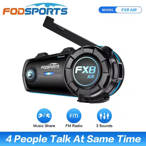 Fodsports FX8 AIR Motorcycle Intercom Bluetooth Motorcycle Helmet Headset,4 Riders 1000M.