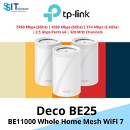 TP-Link Deco BE65 BE11000 Whole Home Mesh Wi-Fi 7 5760 Mbps (6Ghz) | 4320 Mbps (5Ghz) | 574 Mbps (2.
