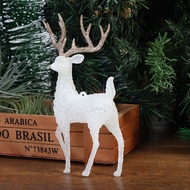 factoryoutlet2.sg Crystal Deer Christmas Forest Elk White Flash Gold Dessert Table Decor for Home Hot