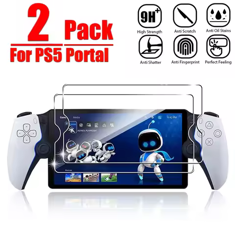 2Pcs Tempered Glass for Sony PlayStation Portal 5 Transparent Anti-Fingerprint Screen Protectors for