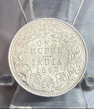 1893年維多利亞女王壹盧比銀幣