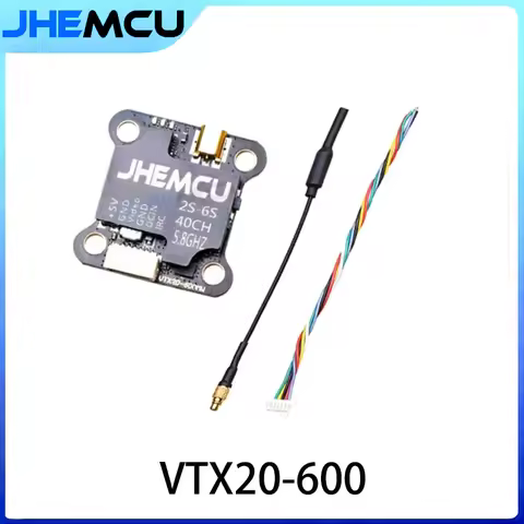 JHEMCU Crossover 5.8G VTX20-600 FPV Transmitter PitMode Adjustable Power 25mW-600MW 7-26V Image Tran