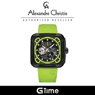 [Official Warranty] Alexandre Christie 6577MARIPBALE Men's Green Dial Silicone Strap Watch