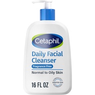 ( NEW - Fragrance Free ) Cetaphil Daily Facial Cleanser for Sensitive, Combination to Oily Skin 16 o