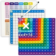 1-12 Multiplication Practice Board Games with Erasable Card Pen, Times Table Learning Math Pop Toys 