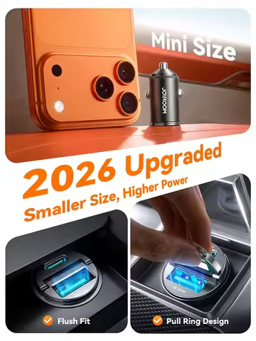Pull Ring Fast Charging Car Charger USB C Car Phone Charger Adapter For iPhone 13 12 Xiaomi Samsung 
