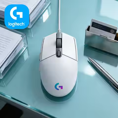 Logitech G203 Wired Gaming Mouse RGB Backlight 8000 DPI 6 Buttons 1ms Response 2.1m Cable Windows Ma