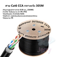 สายแลนภายนอก CAT6 LAN Outdoor cable Outdoor ความยาว305เมตร หัวเหล็ก ปลอก2ชั้น