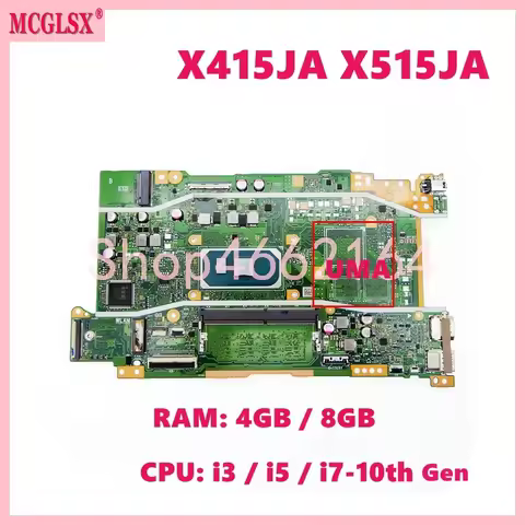X415JA i3 i5 i7-10th 4GB RAM Mainboard For Asus X515JA F515J X515JF X515J X415J F415J P1511cja V5200
