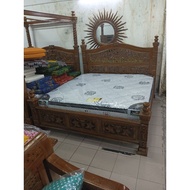 KATIL KAYU JATI INDONESIA ORIGINAL JEPARA QUEEN DENGAN KING [HOT SALE 🔥](SUBHANENTERPRISE)