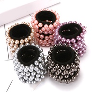 1Pcs Women Hair Accessories Faux Pearls Beads Headbands Ponytail Holder Girls Rubber Rope Vintage El