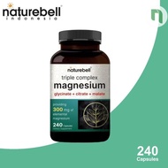 Naturebell Magnesium Complex 300mg 240 Capsules - Magnesium Triple Complex