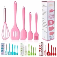 YUSSY 5Pcs Silicone Pastry Cream Spatula Set - Non-stick Red Blenders for Baking and Cooking