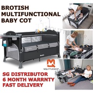 [SG SELLER]Upgraded Brotish Multifunctional  Portable Infant Baby Cot Playpen Travel Cot Bed Double-deck Playpen Babycot