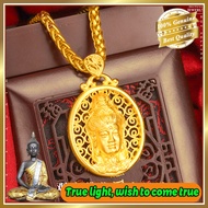 Luck Guanyin Bodhisattva Buddha Pendant Plated with 24K Gold Ancient Method Necklace Jewelry for Men and Women Holiday Gifts to Help Relieve Pain and Difficulties