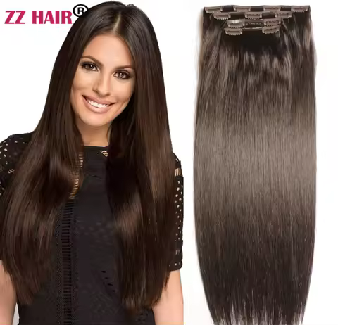 ZZHAIR 100% Brazilian Human Remy Hair Extensions 16"-24" Clips-in 4pcs Set 180g-200g Four Pieces 1x2