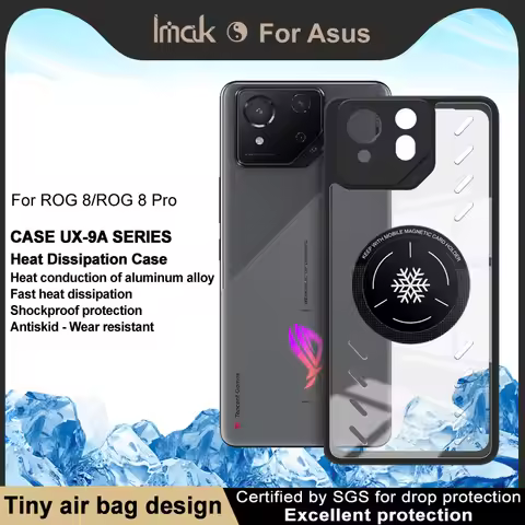 IMAK Asus ROG 8 - ROG Gaming Phone 8 - ROG 8 Pro - ROG Gaming Phone 8 Pro Case UX-9A [Cooling Model]
