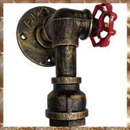 F2(TIPM) Vintage Water Pipe Wall Lamp Faucet Shape Steam Punk Loft Industrial Iron Rust Retro Home B