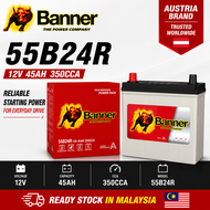 5B24RS 55B24LS 55B24L BANNER CAR BATTERY BATTERY KERETA SUITABLE FOR PROTON SAGA FLX BLM HONDA CIVIC