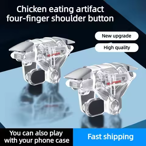 NEW 4 Fingers Mobile Phone Game Trigger for PUBG Aim Shooting L1 R1 ABS Key Button for iPhone Androi