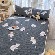 Cartoon Latex Ice Silk Three-Piece Set of Summer Sleeping Mat Summer Children's Washable Bed Cover for Students Dormitory Single Person Double Fabric Cooling Mattress