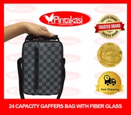 PINTAKASI BRAND Gaffers Bag 24 Tari Capacity Sling Bag with Fiber Glass (Checkered Blue) for Gamefow