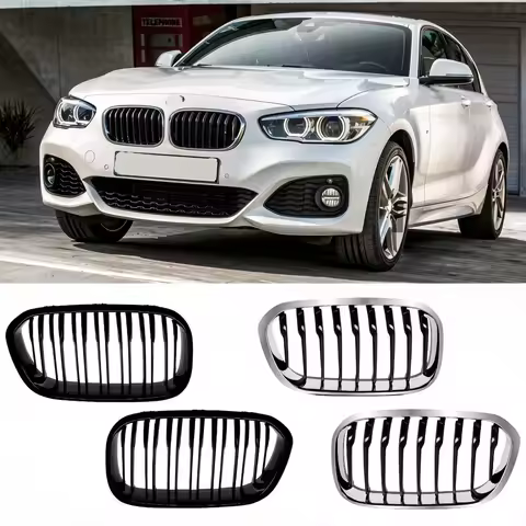 Glossy Black/sliver Front Bumper Grille For BMW F20 F21 120i 118i 116i 116d M135i M140i 2015 2016 20