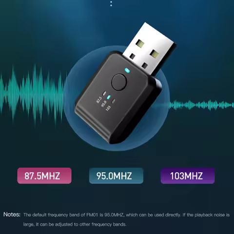FM01 Mini USB Fm Transmitter Receiver Car Bluetooth V5.1 Handsfree Call Usb Power Car Kit Auto Wirel