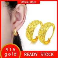 Emas 916 Original Malaysia Anting Anting Perempuan Earrings Women Subang Emas Korea Earing Set for Girls Ear Ring for Women Indian Jewellery Set