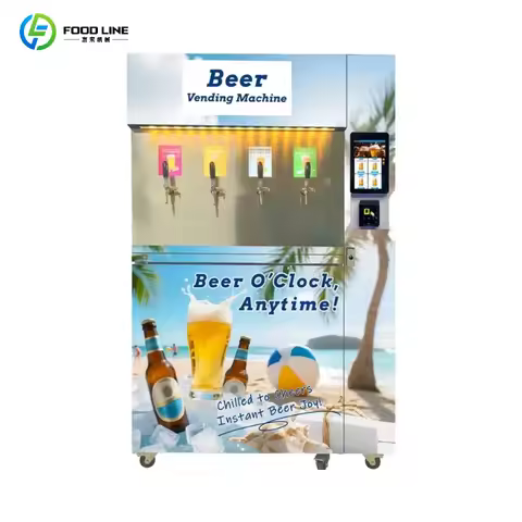 Self-Service Beer Vending Machine Automated Draft Beer Dispenser Compressor Cooling Touchscreen With