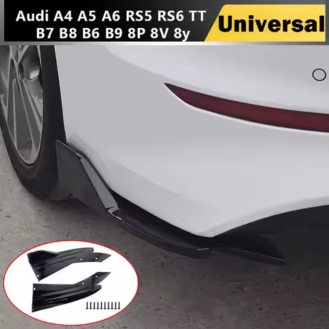 Universal for Audi A4 A5 A6 RS5 RS6 TT B7 B8 B6 B9 8P 8V 8y Rear Bumper Lip Spoiler Diffuser Splitte