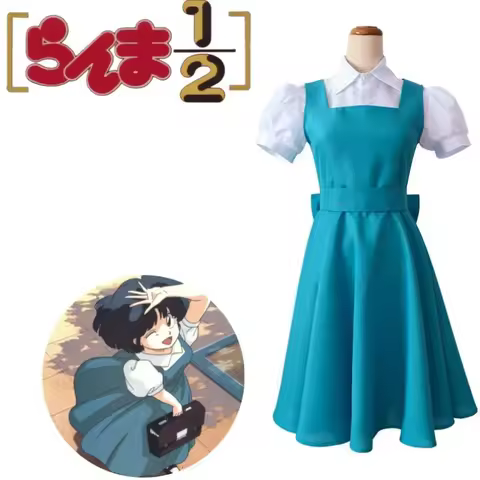 Anime Ranma ½ Akane Tendo Cosplay Costume Blue Dress School Performance Costume Japanese Cosplay Ani