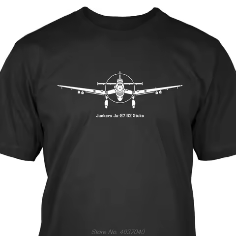 Junkers Ju-87 B2 Stuka T-Shirt Fashion Short Sleeve Sale 100 % Cotton Print O-Neck High Quality Bran