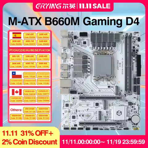 ERYING M-ATX B660M Gaming DDR4 Motherboard B660 LGA 1700 1151 Support 12th/13th/14th Processor HDMI+
