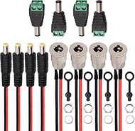 weideer 12Pcs 4Set 10A DC Power Jack Cord Socket 5.5x2.1MM Threaded Male and Female Mount Connector 