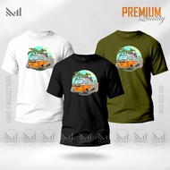 Vintage bus graphic t-shirt premium cotton unisex round neck baju tshirt men & women