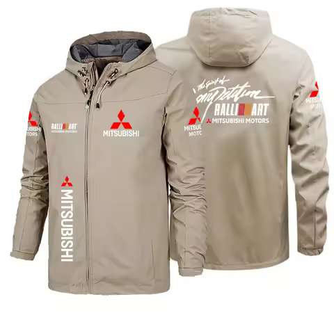 Mitsubishi Evo Logo Racing Team Men's Waterproof Jacket, Mitsubishi Logo Windproof Jacket, Outdoor S