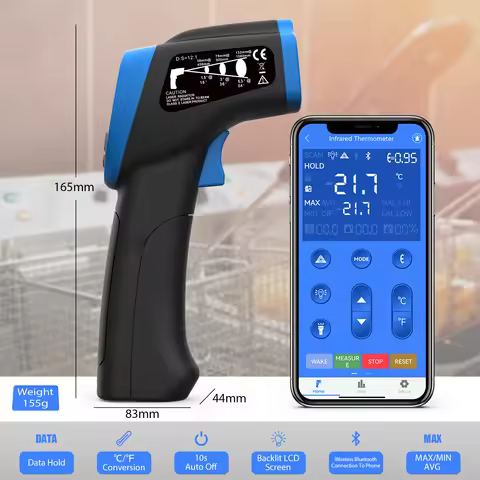 With Adjustable Firing Rate And Laser Targeting, Professional Infrared Thermometer HP-980D-APP Measu