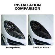 Car Headlight Film for Porsche Macan Cayenne Macan EV Anti-Scratch Smoke Black TPU PPF Pre Cut Vinyl