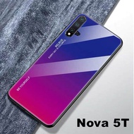 [ส่งจากไทย] Case Huawei Nova 5T เคสหัวเว่ย สำหรับ huawei nova 5t เคสกระจกสองสี เคสเงาไล่สี ขอบนิ่ม TPU CASE