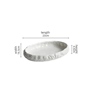 ✿ADVOCATE✿ Stone Patterned Ceramic Dining Plate Main Dish Plate Oval Sushi Plates Dim Sum Dish Pasta