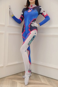 Game Dva Cosplay Jumpsuit Costume Female 3D Printing Spandex Halloween Party Zentai Suits Bodysuit  