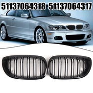 【 Tehauto 】ชุดกันชนหน้าดูดอากาศกระจังหน้าสำหรับ BMW E46สีดำ2002ถึง2005 ABS ชิ้นส่วนรถยนต์สองชิ้น [วั