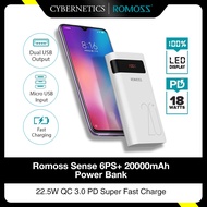 Romoss Sense 6PS+ 20000mAh Powerbank 22.5W QC 3.0 PD Super Fast Charge Power Bank