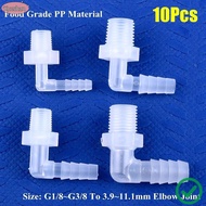 XUESHAN 10Pcs Water Hose Joint, PP PE Plastic Pagoda Elbow Connector,  G1/8-3/8 To 3.9-11.1mm Soft H