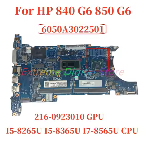 6050A3022501 For HP 840 G6 850 G6 Laptop Motherboard with I5 I7-8TH CPU L62757-601 L62760-601 GPU 21